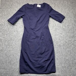 Yellowberry x Mikarose Women's M Blue Modest Pencil Dress Knee Length Classic